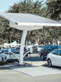 pexels photo 9800036 9800036 2 Eco-friendly solar panel charging station for electric vehicles outdoors.